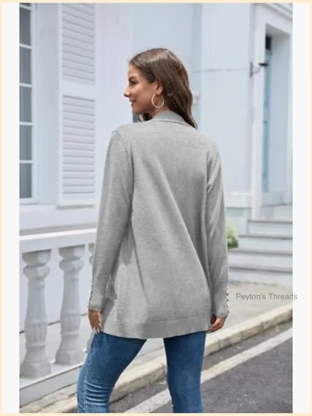 Lightweight Open Front Cardigan with Pockets, 80% Viscose 20% Nylon